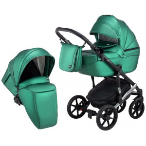 Коляска универсальная Bair Polo Gold(Silver) 2 в 1, 100% кожа