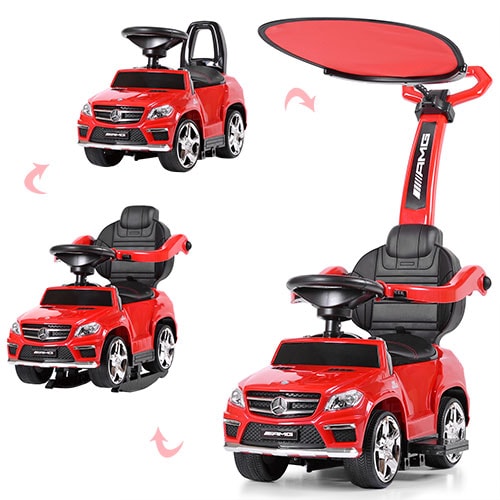 Каталка - толокар Bambi Mercedes M 3186 L с крышей и родительской ручкой, трансформер 3в1