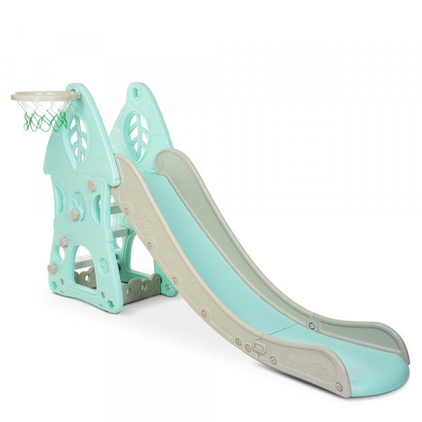 Горка пластиковая Bambi SLW-G с баскетбольным кольцом, 186х71х105 см