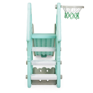Горка пластиковая Bambi SLW-G с баскетбольным кольцом, 186х71х105 см