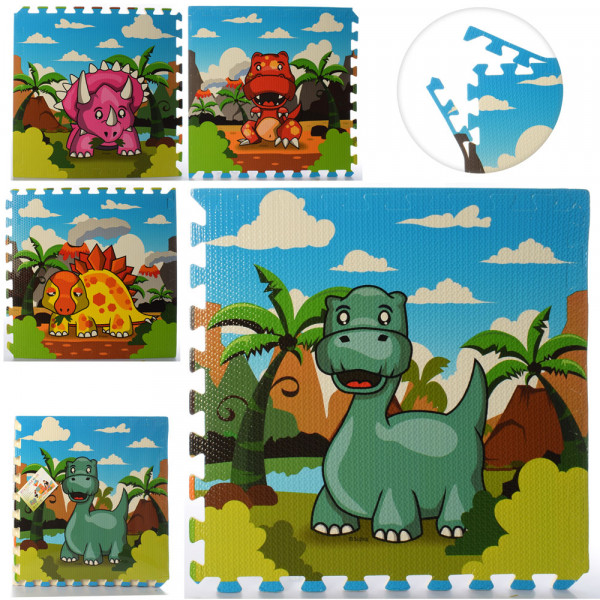 Коврик - пазл Мат MR 0478 Динозавры, EVA, 4 детали (60х60см)