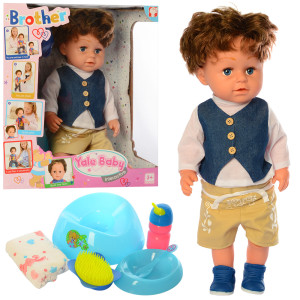 Кукла Yale Baby BLB001A-B, шарнирная, с аксессуарами, 42см