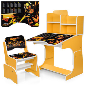 Парта со стульчиком Bambi W 2071, регулируемые, с полкой