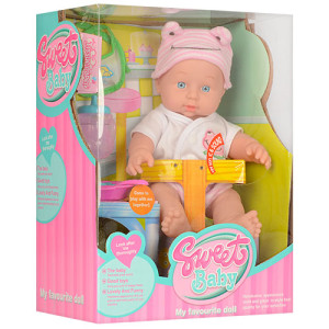 Кукла Sweet Baby 313-A, пупс, с аксессуарами, 28см