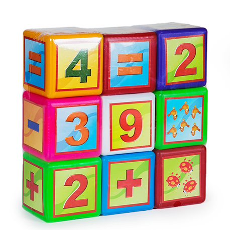 Набор кубиков Bamsic Математика 020/3, большие, 9 шт.