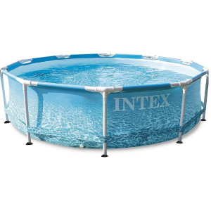 Бассейн каркасный Intex 28206 Beachside Metal Frame, круглый, с фильтр-насосом 2006л/час(арт.26604), 305х76см