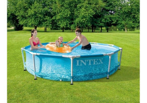 Бассейн каркасный Intex 28206 Beachside Metal Frame, круглый, с фильтр-насосом 2006л/час(арт.26604), 305х76см