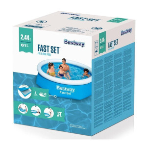 Бассейн семейный наливной BestWay Fast Set 57448, круглый, 1880л, 244х61см