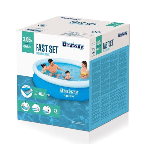Бассейн семейный наливной BestWay Fast Set 57456, круглый, 3800л, 305х66см