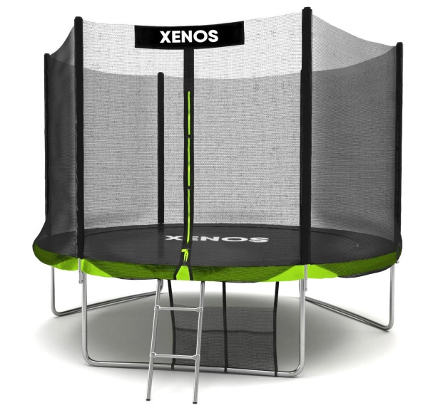 Батут круглый Xenos XT-10FT, с защитной сеткой и лестницей, диаметр 305см