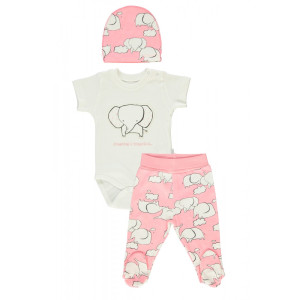 Комплект одежды Bebetto Dreaming для малыша, 100% хлопок, 3 эл: боди, ползунки, шапочка