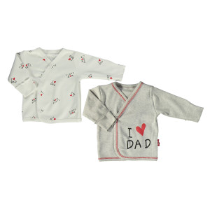 Распашонка Bebetto MUM&DAD 21, с запахом на груди, хлопок, 2 шт., 0-1м