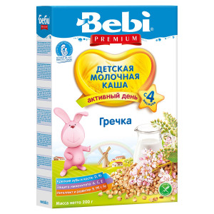 Каша молочная Bebi Premium Гречневая, 4m+, 200 гр.