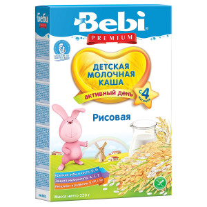 Каша молочная Bebi Premium Рисовая, 4m+, 200 гр.