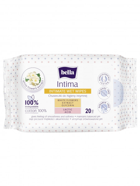 Влажные салфетки Bella Happy Sensitive, для интимной гигиены, 20шт.