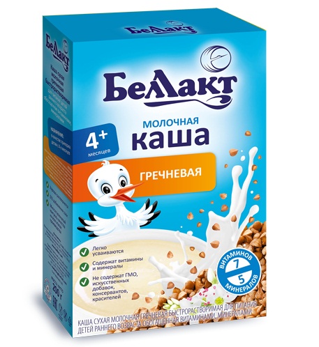 Каша молочная Беллакт Гречневая, 4m+, 200 гр