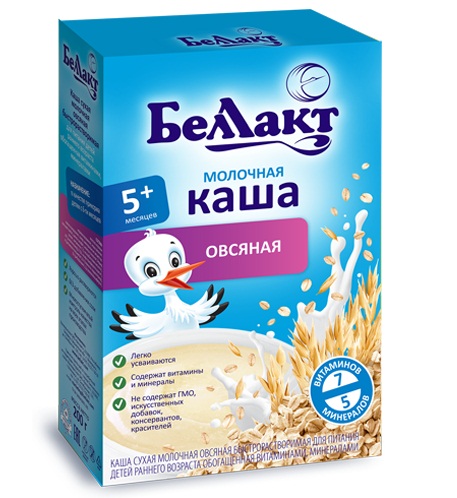 Каша молочная Беллакт Овсяная, 5m+, 200 гр