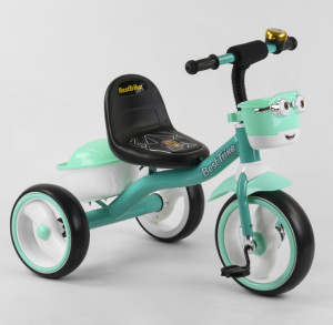 Велосипед трехколесный Best Trike Глазки, маленький, с багажником, корзинкой, EVA колеса, звук, свет, звоночек