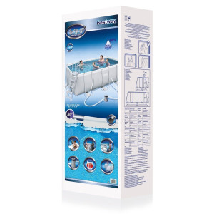 Бассейн каркасный BestWay 56457, с песочным фильтром и лестницей, 412х201х122 см
