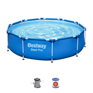 Бассейн каркасный BestWay Steel Pro 56679, круглый, фильтр-насос, 305х76 см