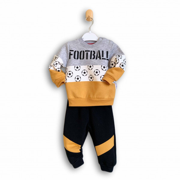 Комплект одежды для мальчика Betus Bebe Football, штанишки и свитшот, трехнитка, 6-24м