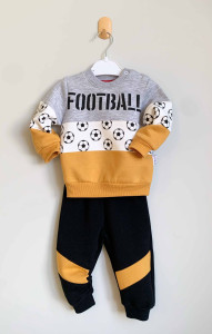 Комплект одежды для мальчика Betus Bebe Football, штанишки и свитшот, трехнитка, 6-24м
