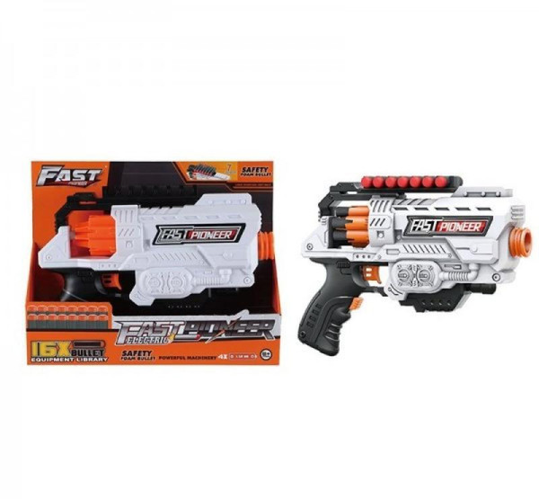 Бластер детский Fast Pioneer, с мягкими пулями, 28см