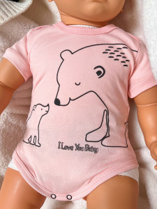 Боди детский Findik I love you baby, с коротким рукавом, интерлок, 1-18м