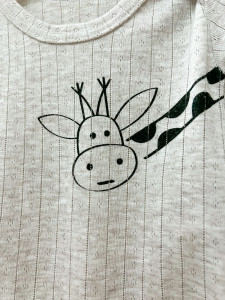 Боди детский Findik Жираф, с длинным рукавом, трансферная рибана, 1-18м