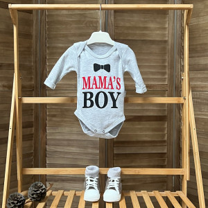 Боди детский Findik Mama's BOY, с длинным рукавом, интерлок, 1-18м