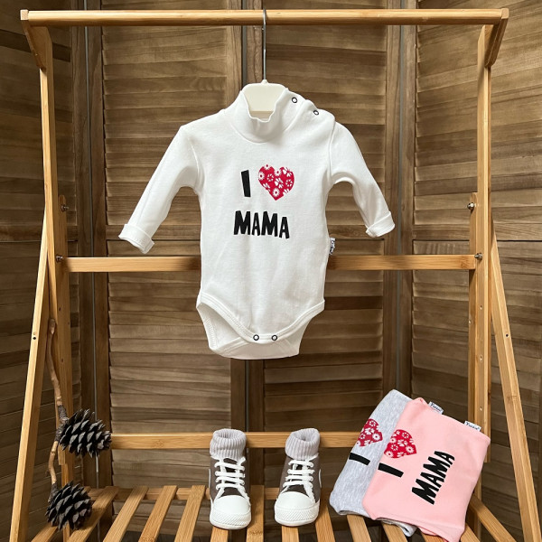 Боди-гольф детский Findik I love mama, с длинным рукавом, интерлок, 1-18м