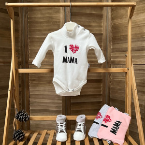 Боди-гольф детский Findik I love mama, с длинным рукавом, интерлок, 1-18м