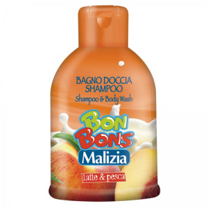 Шампунь для тела и волос Malizia Bon Bons Молоко и персик, 500 мл