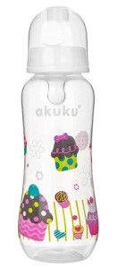 Бутылочка Akuku, пластик, соска силиконовая, 0m+, 250 мл