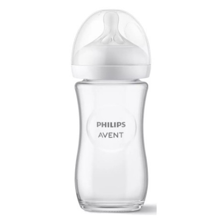 Бутылочка для кормления AVENT Natural 2.0, стекло, 240 мл, 1m+