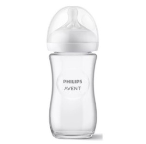 Бутылочка для кормления AVENT Natural 2.0, стекло, 240 мл, 1m+