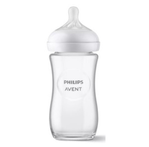 Бутылочка для кормления AVENT Natural 2.0, стекло, 240 мл, 1m+