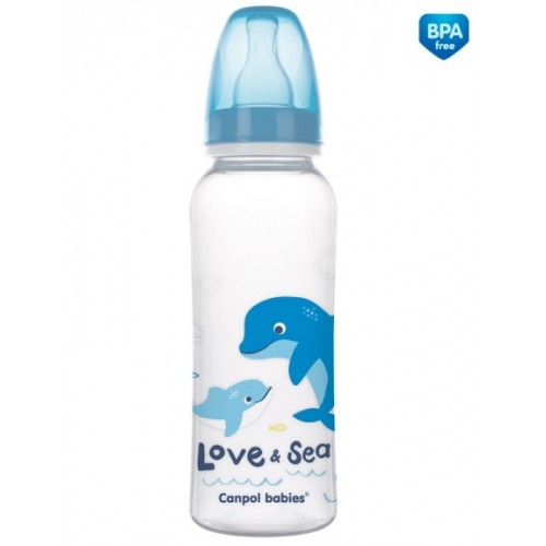 Бутылочка Canpol babies Love&Sea, пластик, соска силикон, 6m+, 250мл