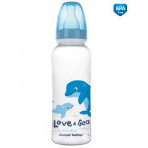 Бутылочка Canpol babies Love&Sea, пластик, соска силикон, 6m+, 250мл