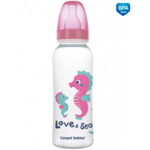 Бутылочка Canpol babies Love&Sea, пластик, соска силикон, 6m+, 250мл