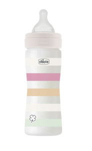 Бутылочка Chicco Well-Being Physio Colors, пластик, силикон, средний поток, 2m+, 250 мл