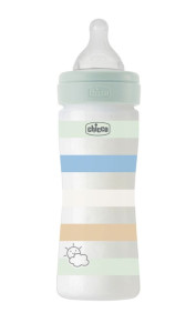 Бутылочка Chicco Well-Being Physio Colors, пластик, силикон, средний поток, 2m+, 250 мл
