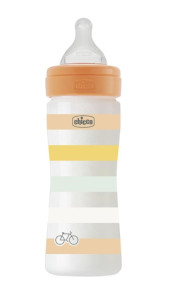 Бутылочка Chicco Well-Being Physio Colors, пластик, силикон, средний поток, 2m+, 250 мл