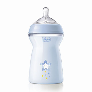 Бутылочка Chicco Natural Feeling, пластик, силикон, быстрый поток, 6m+, 330мл