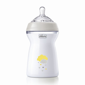 Бутылочка Chicco Natural Feeling, пластик, силикон, быстрый поток, 6m+, 330мл