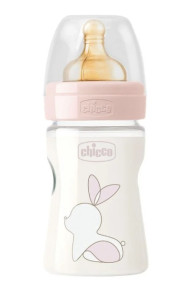 Бутылочка Chicco Original Touch, пластик, латекс, медленный поток, 0m+, 150 мл