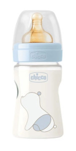 Бутылочка Chicco Original Touch, пластик, латекс, медленный поток, 0m+, 150 мл