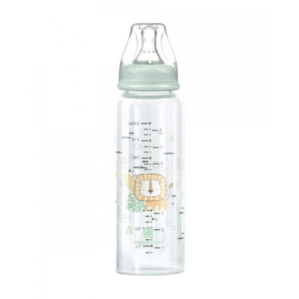 Бутылочка Kikkaboo Savanna 20211, стекло, силикон, 3m+, 240мл