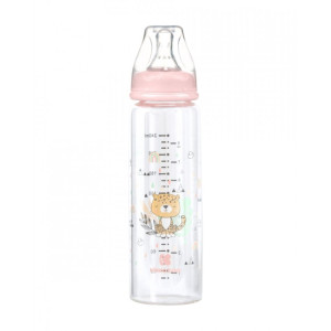 Бутылочка Kikkaboo Savanna 20211, стекло, силикон, 3m+, 240мл