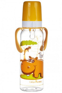 Бутылочка с ручками Canpol babies, пластик, 250 мл, с держателем